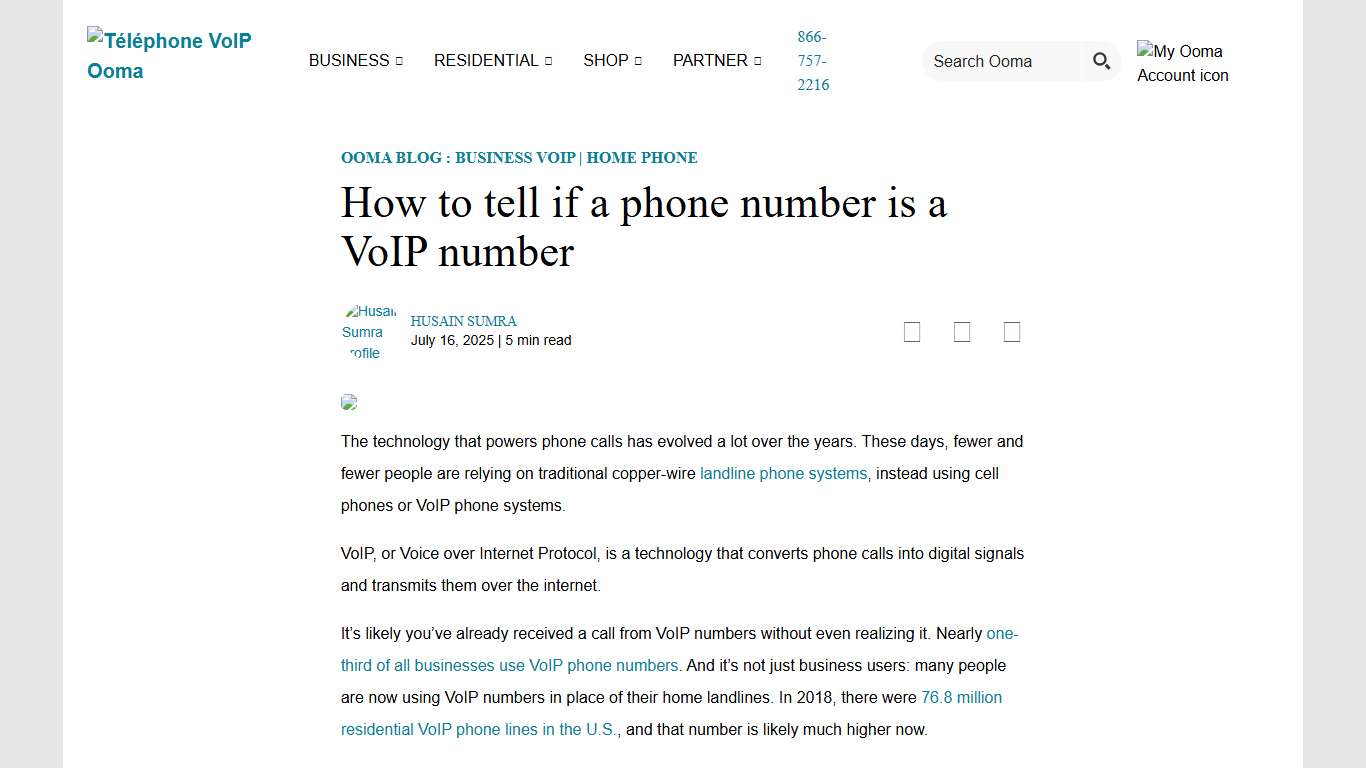 How to Tell If a Number Is VoIP or Landline Ooma