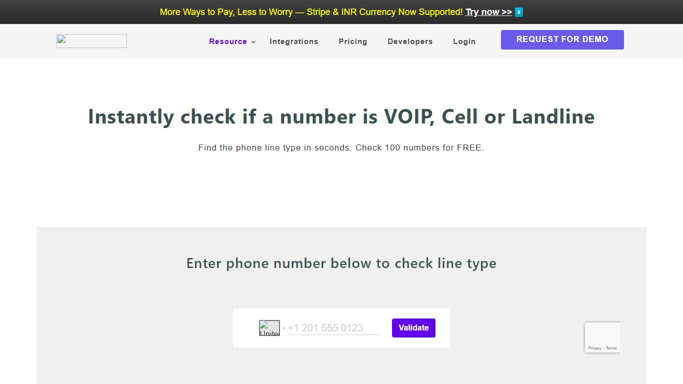 Check if number is VOIP, Cell, or Landline - Phone Line Type Checker